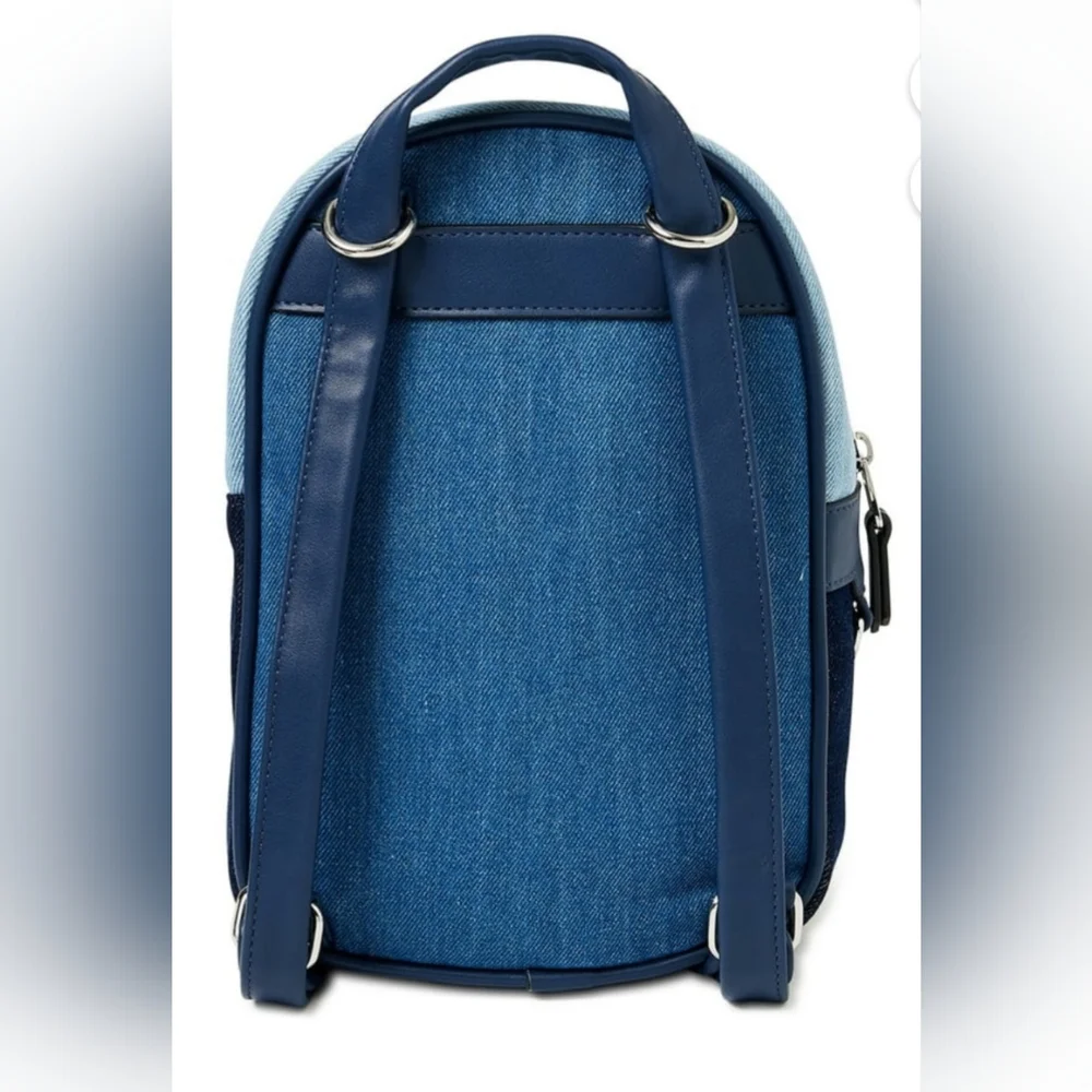 No Boundaries Mini Backpack Convertible  Multi Blue Denim Crossbody Bag Y2K